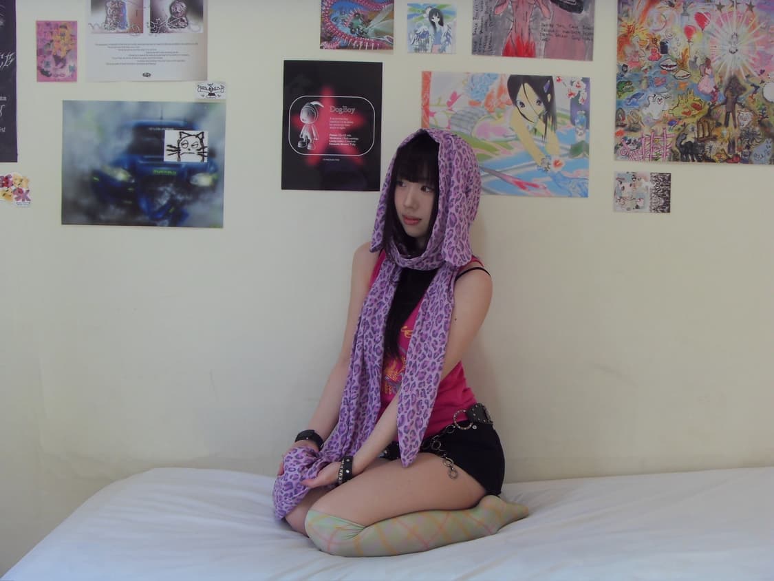 Bunny hoodie scarf (pink) 상품이미지4