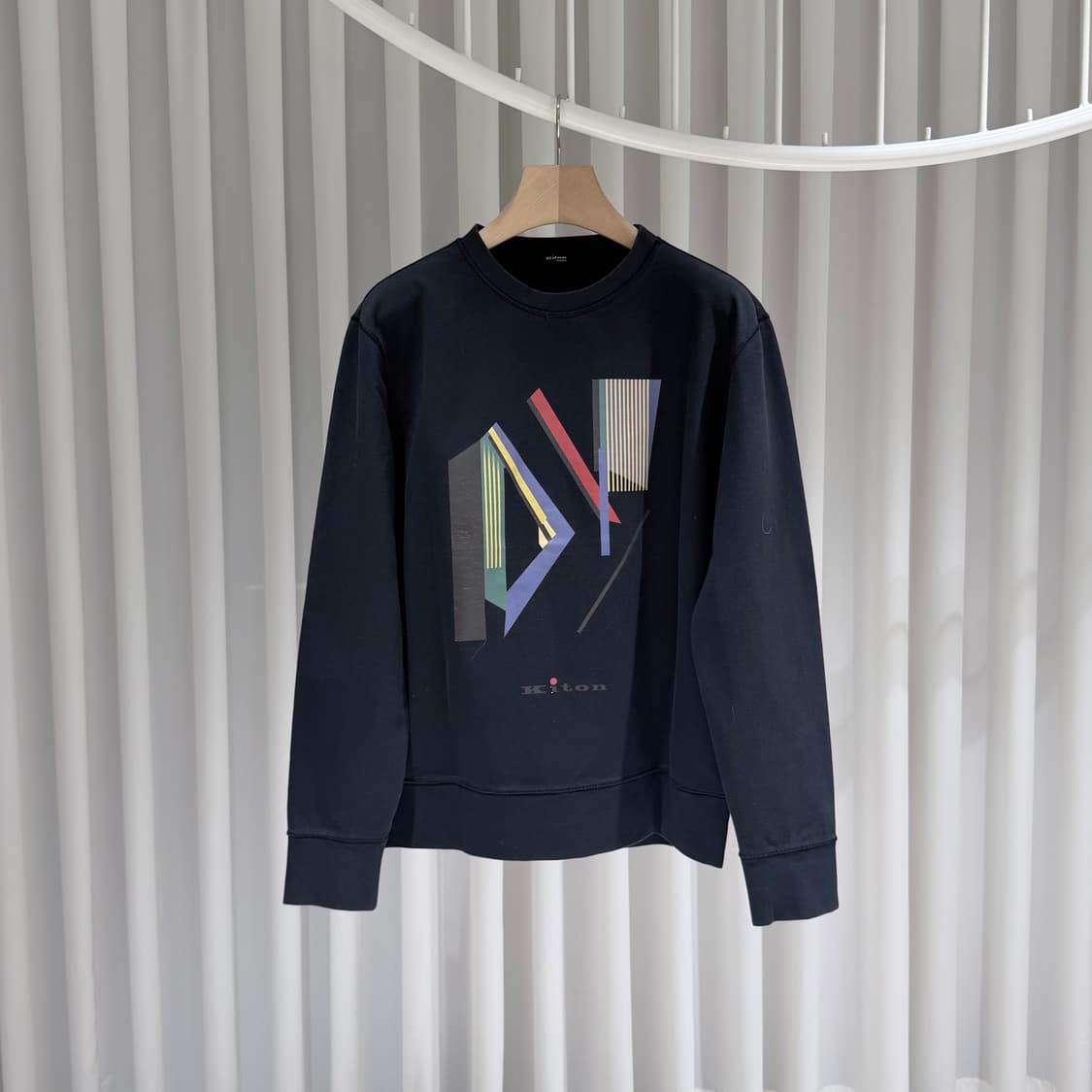 (A+/XL) / 키톤 제오메트릭 프린트 블랙 맨투맨 상품이미지1