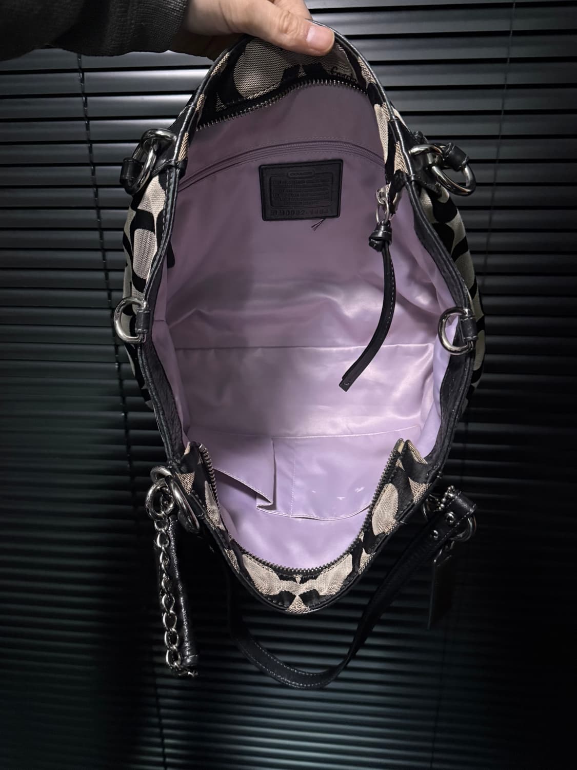 코치 블랙 캔버스 가죽 쇼퍼백 숄더백 토드백 가방 빈티지 명품 웨스턴 상품이미지6