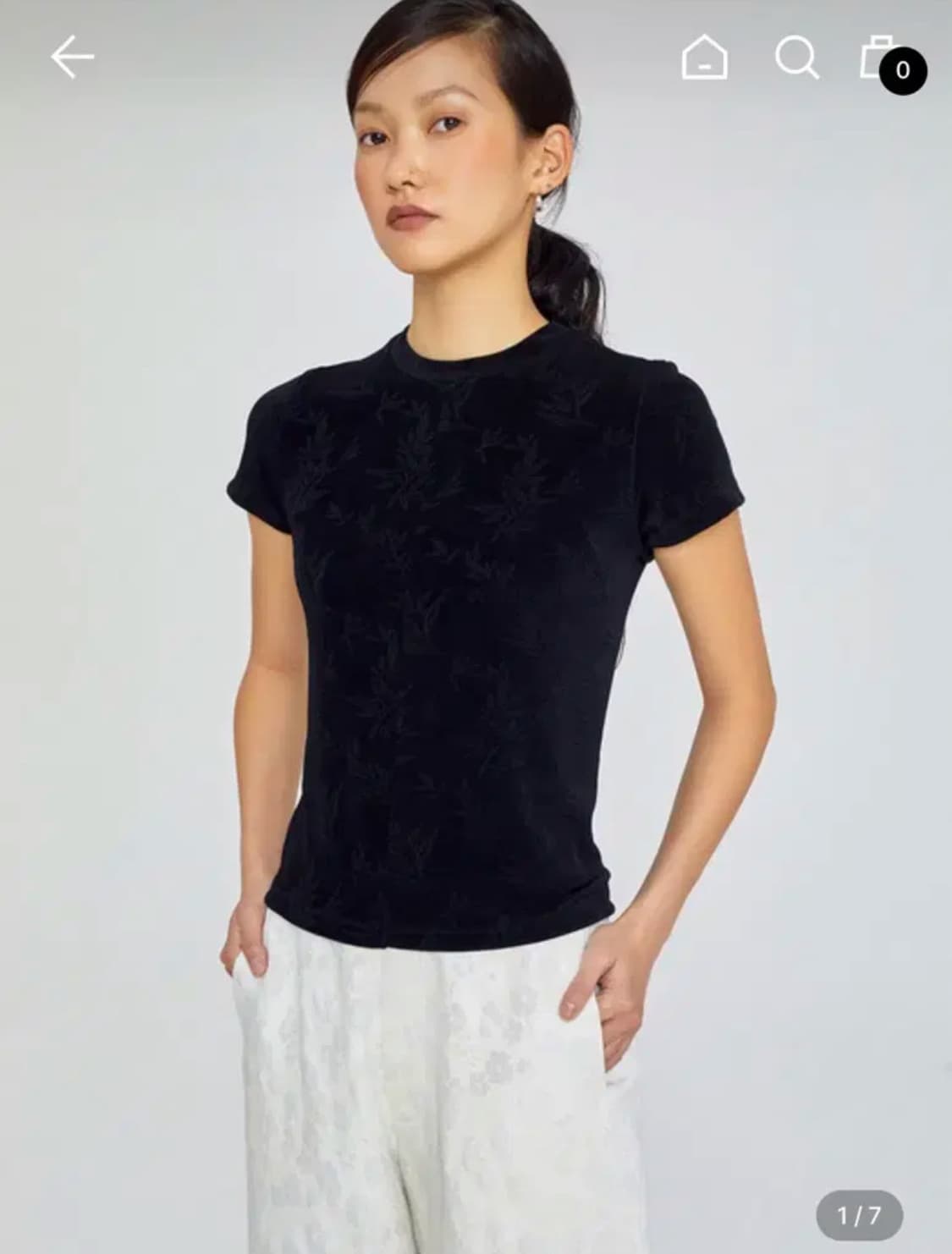 티크 teak BAMBOO JACQUARD JERSEY TOP 상품이미지4