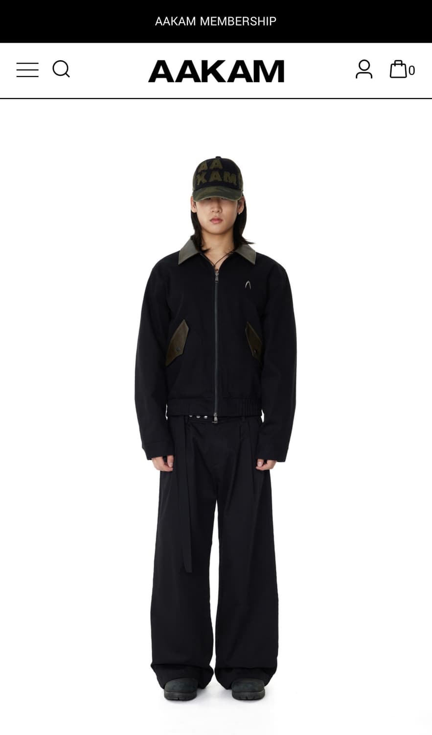 아캄 콘트라스트 레더 워크 자켓 상품이미지2