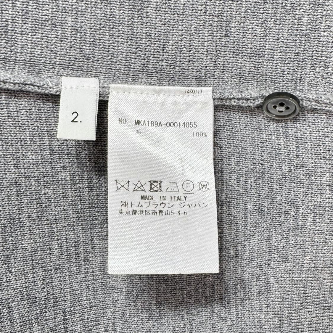 [2사이즈] 톰브라운 사선완장 밀라노스티치 니트 그레이 (MKA189A) 상품이미지9