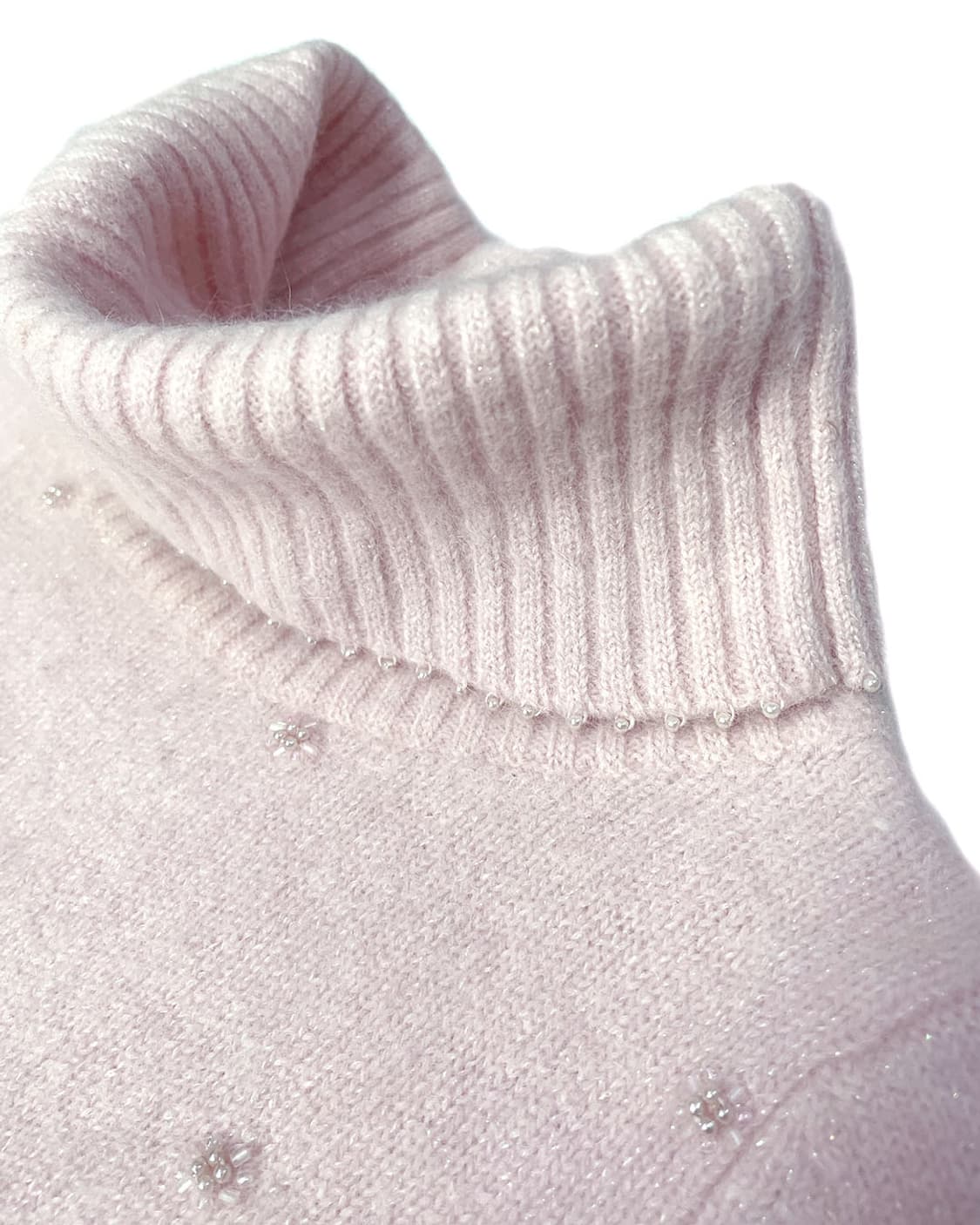 vintage 앙고라 딸기우유핑크 하이넥 니트 상품이미지5