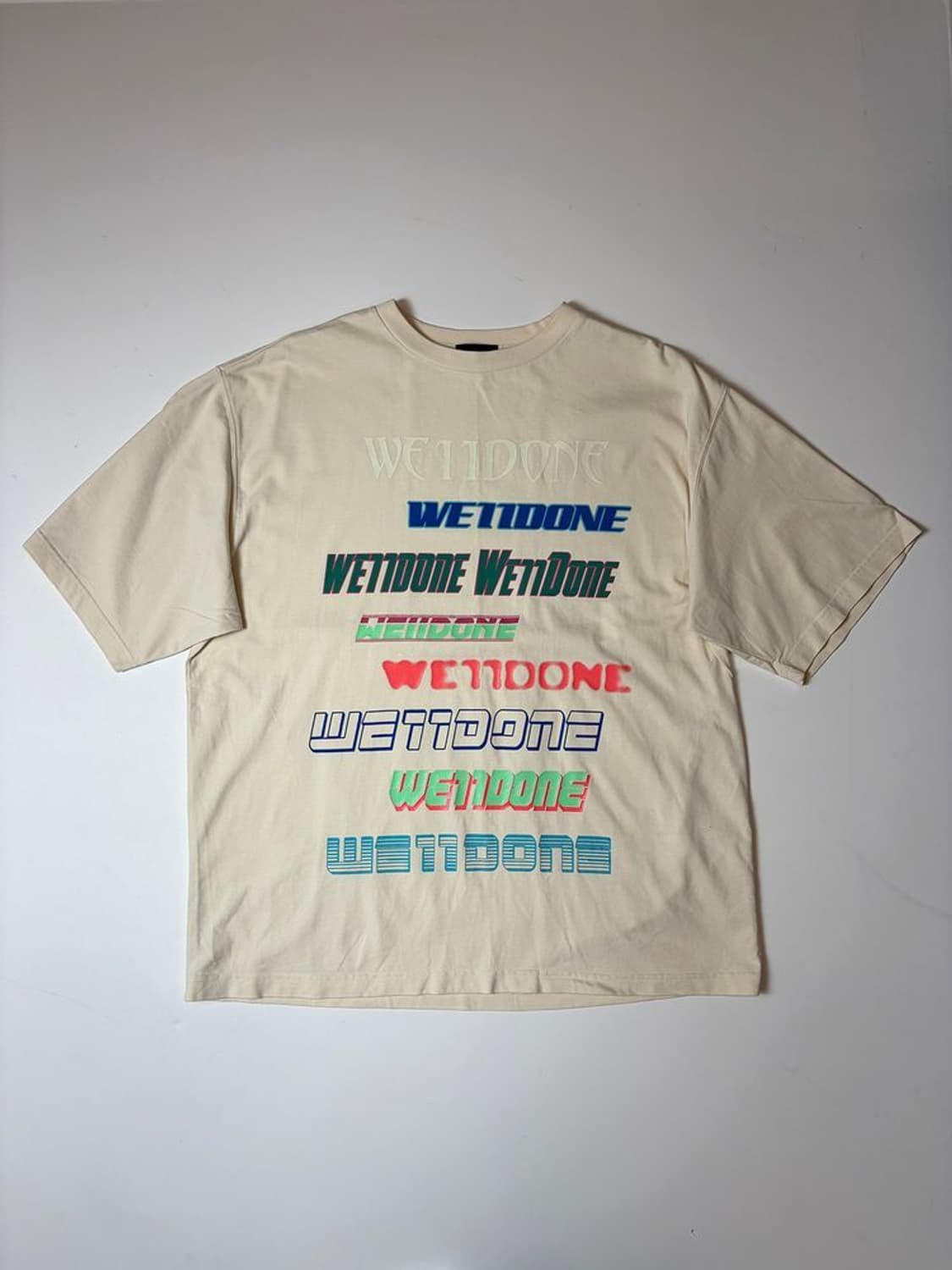 웰던 WE11DONE 멀티 그래픽 오버 반팔 티셔츠 PN9274 상품이미지1