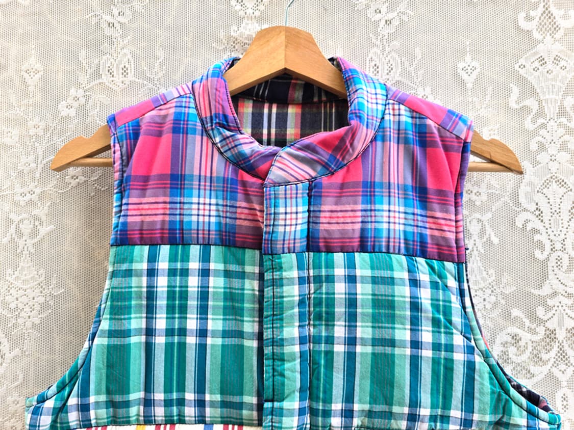 큐브 슈가 체크 패딩 상품이미지2