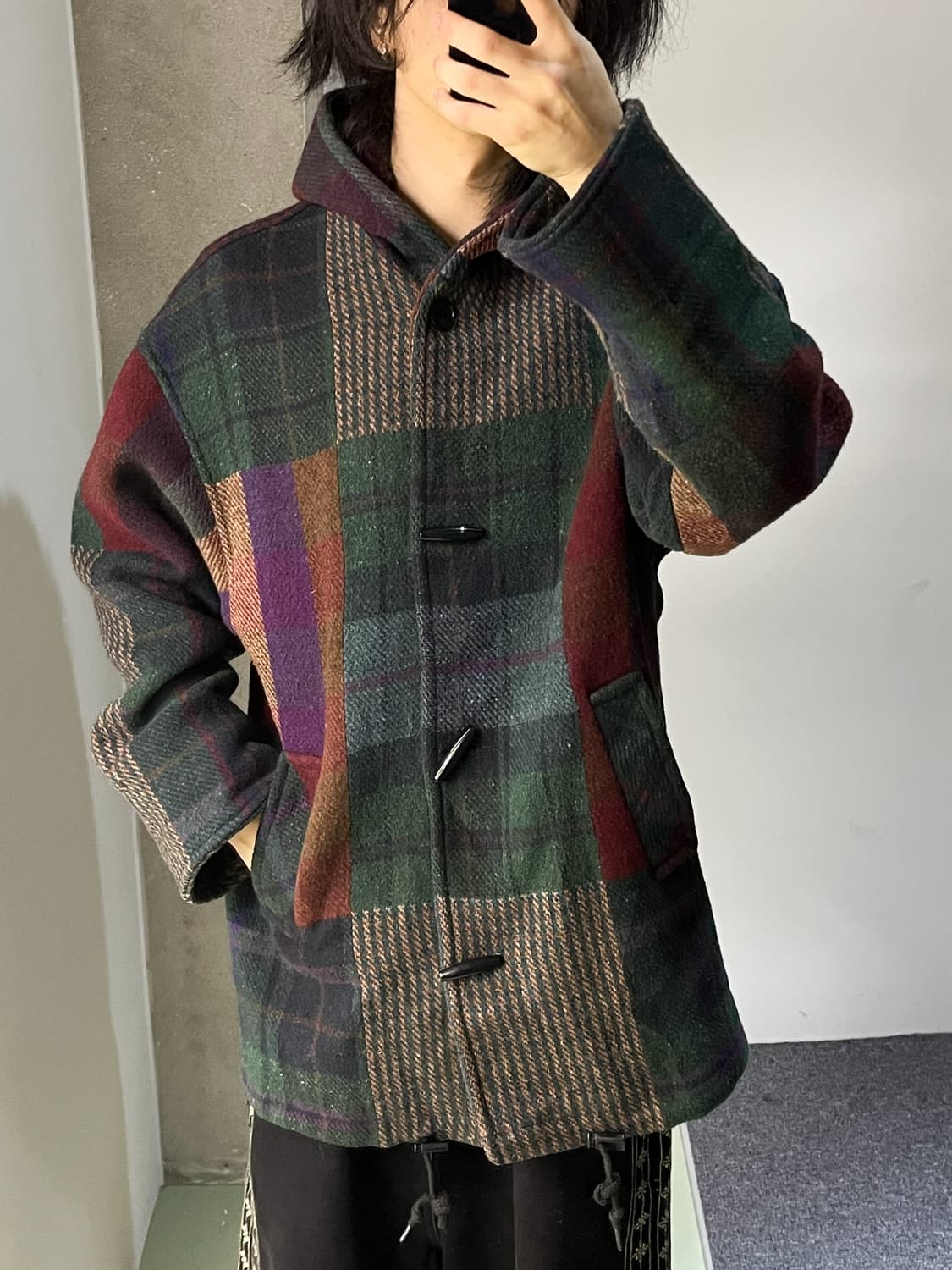 Jofeld 90’s USA 패치워크 더플 코트 상품이미지1