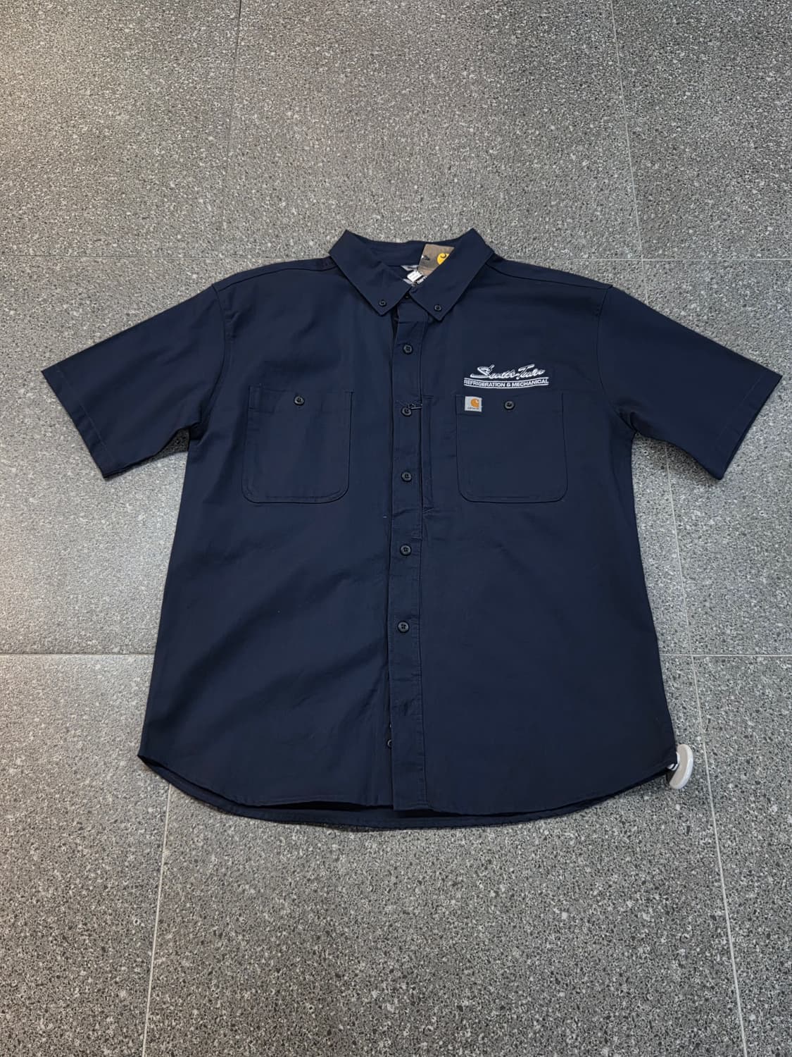 칼하트 네이비 레터링 반팔셔츠 상품이미지4