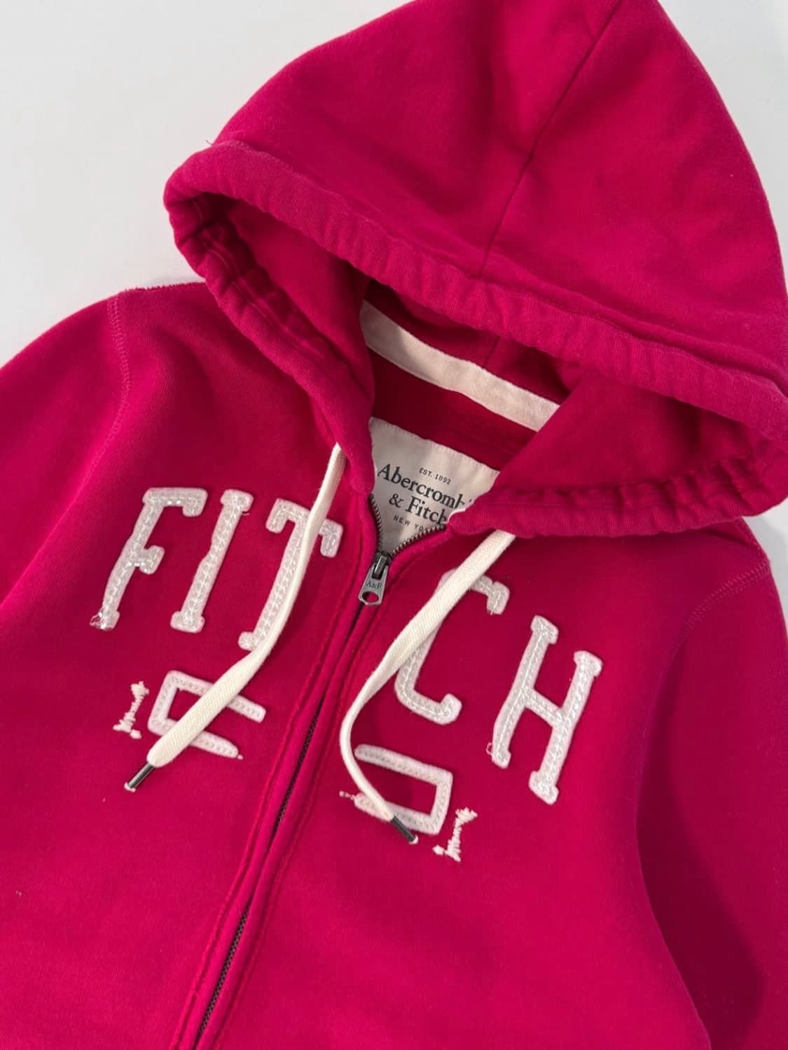 아베크롬비 빅로고 핑크 후드집업 상품이미지2