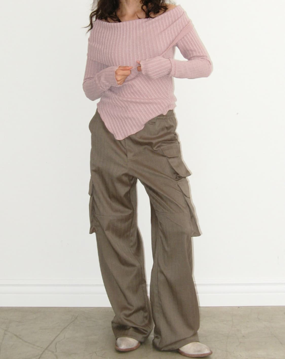 폴리수엠 헤링본 카고팬츠 카키브라운 상품이미지1