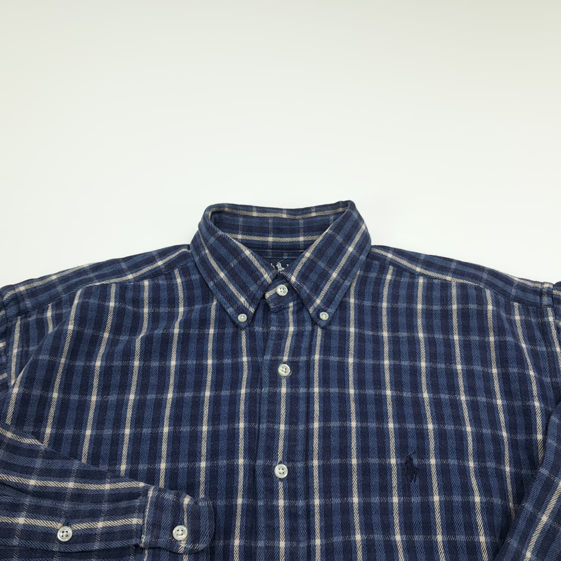 CN802 M 폴로 랄프로렌 로얄블루 플란넬 체크 긴팔 셔츠 남방 상품이미지3