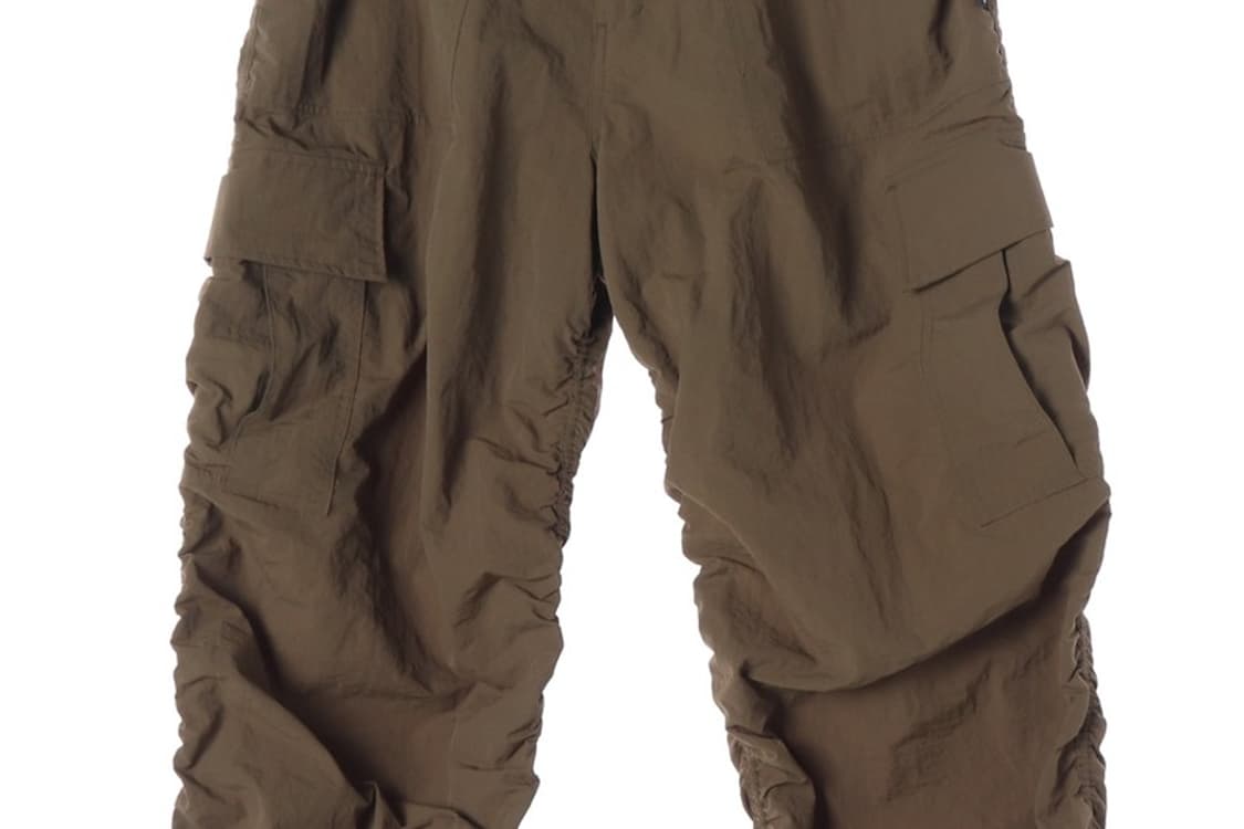 엑스톤즈 나일론 셔링 파라슈트 카고 팬츠 브라운 M 상품이미지4