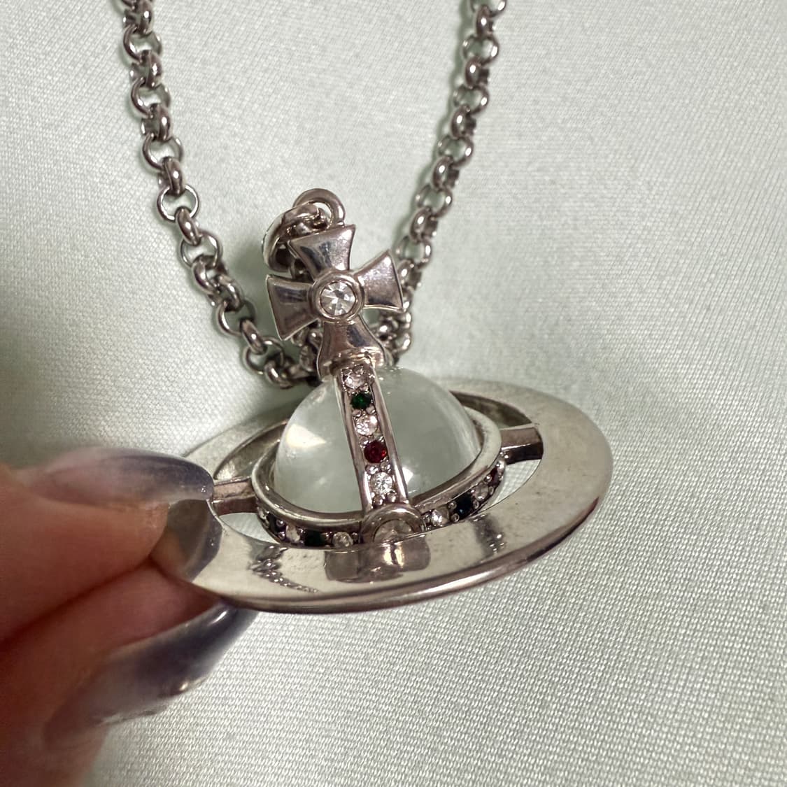 비비안우드웨스트 orb 투명 큐빅 목걸이 상품이미지4