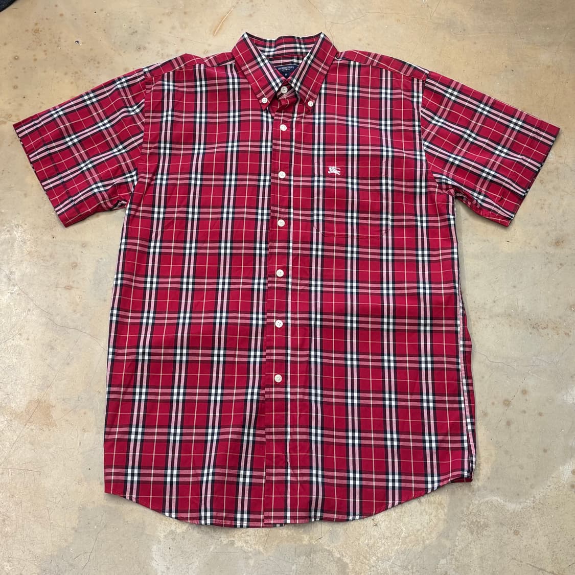 M 버버리 레드 체크 반팔 셔츠 상품이미지2