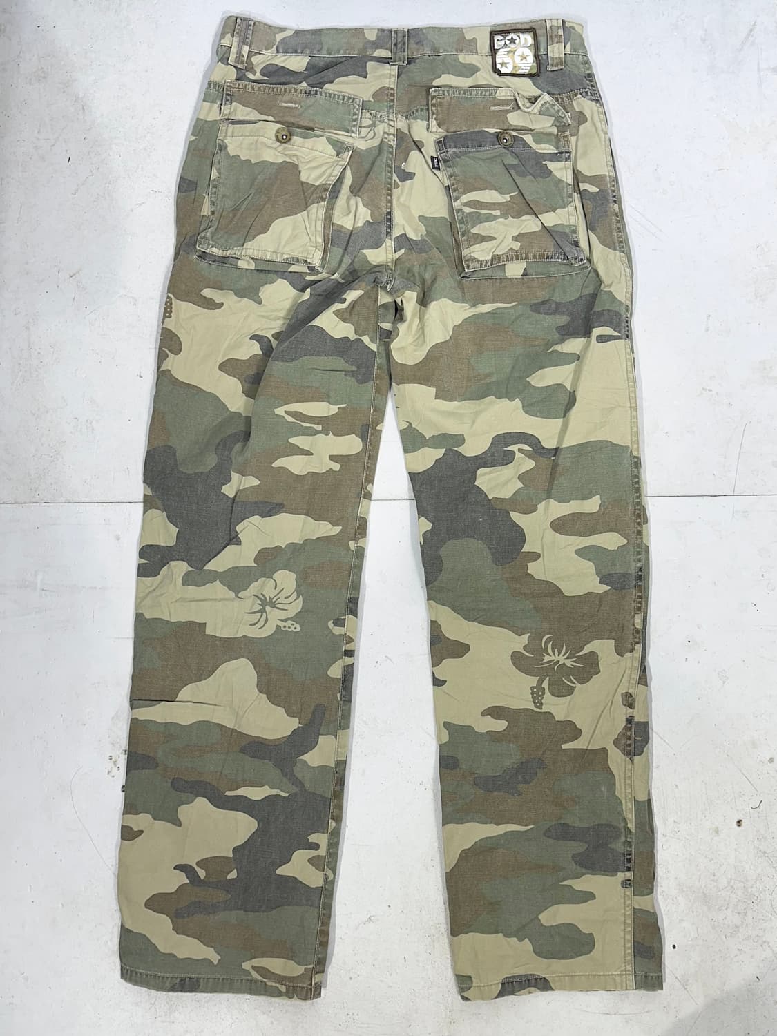 일본 빈티지 베이지 밀리터리 카모 카고 와이드 포켓 디테일 팬츠  상품이미지5