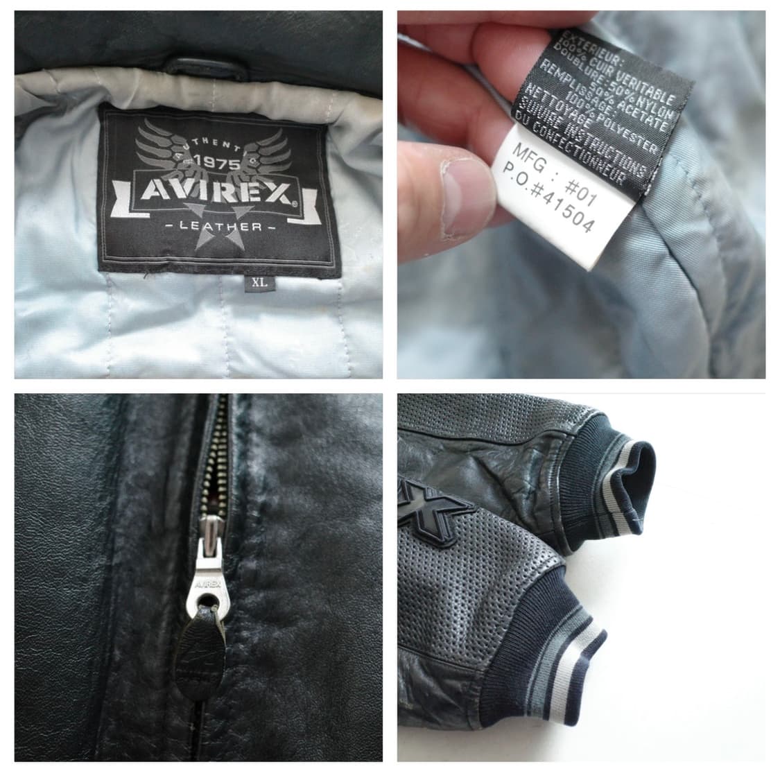 아비렉스 독수리 리얼 레더 바시티 자켓 XL 상품이미지5