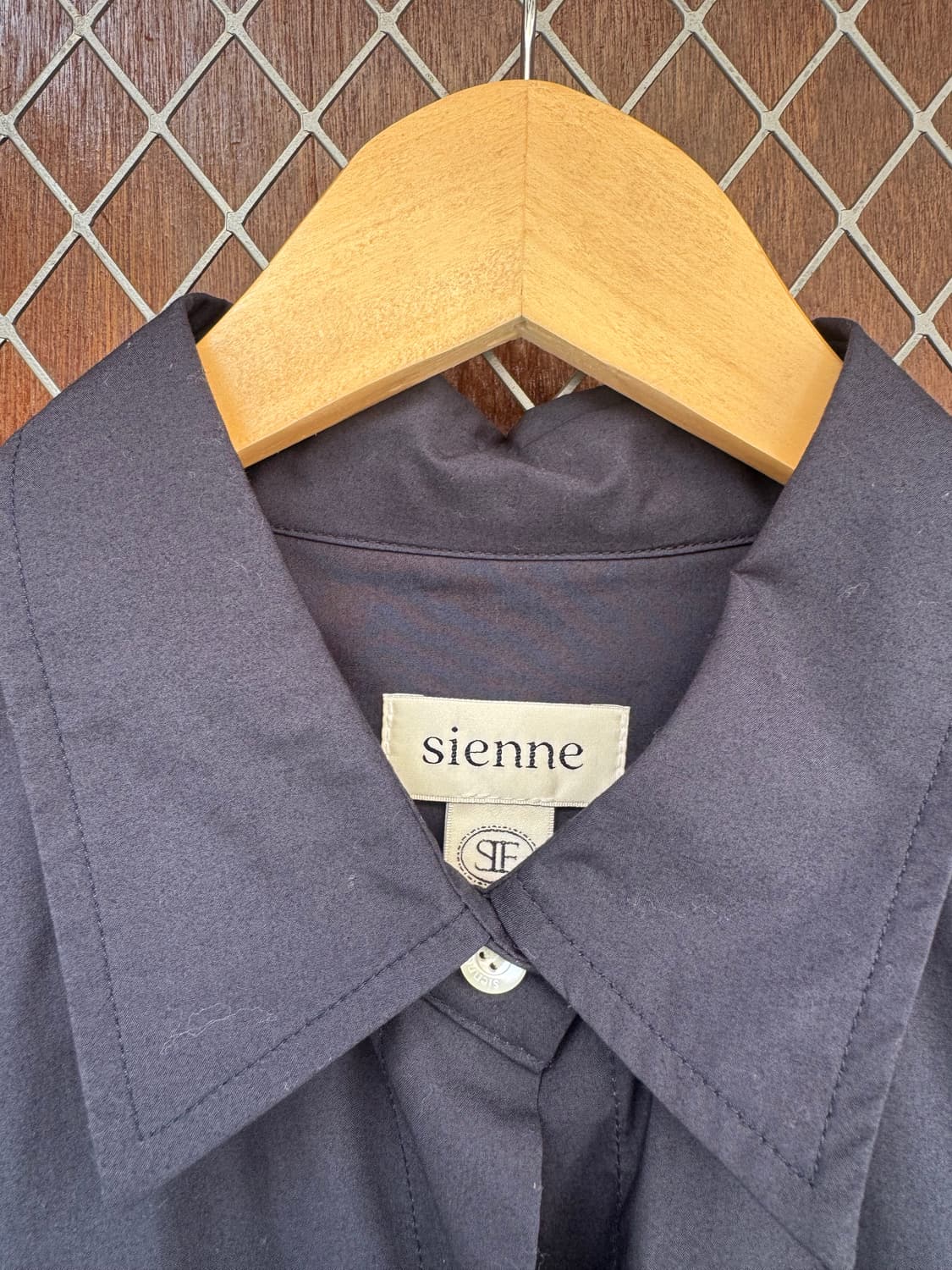 SIENNE 시엔느 네이비 바스락 캐쥬얼 베이직 오버핏 셔츠 블라우스 S 상품이미지5