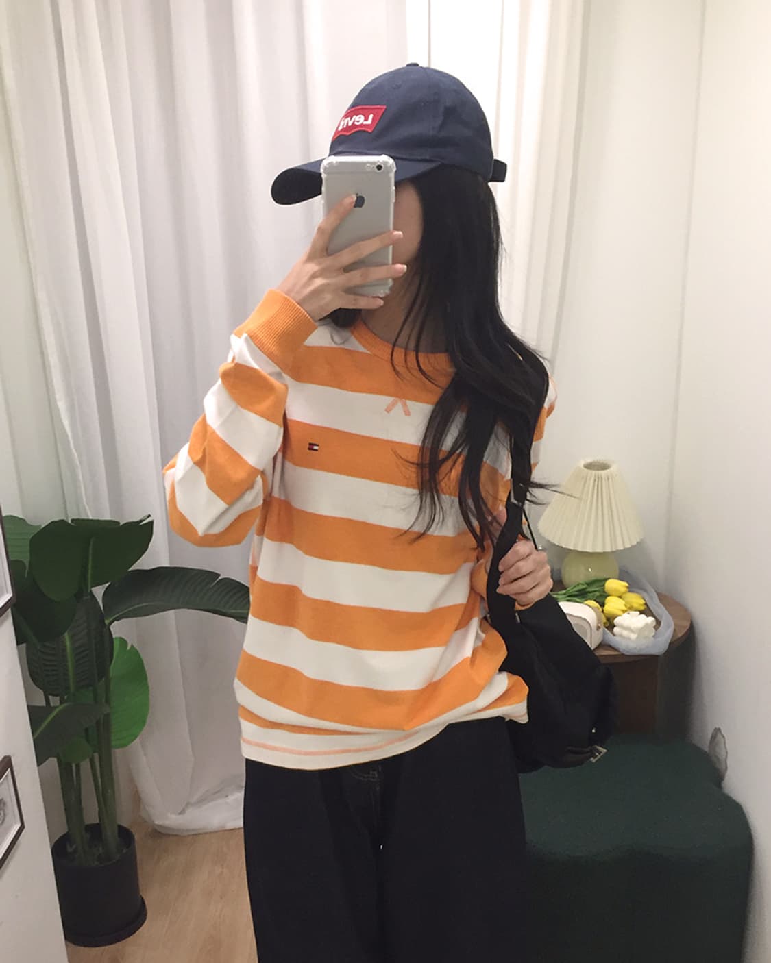 여성 타미 스트라이프 긴팔티 100 상품이미지1