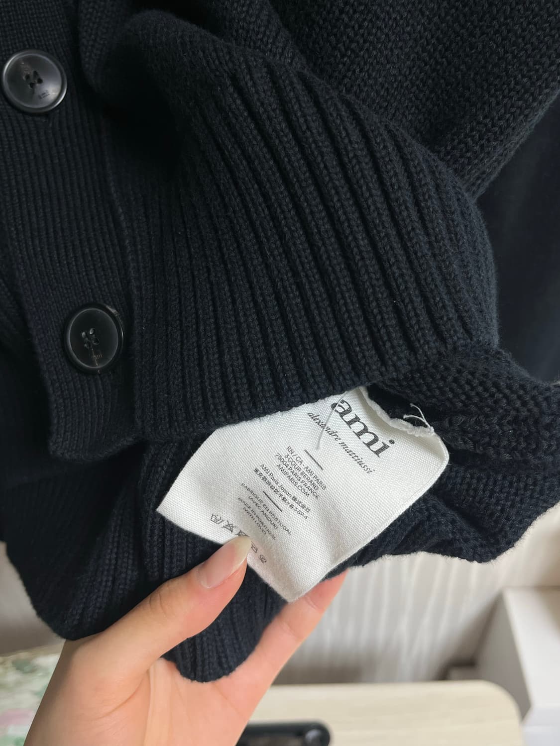 (택동봉) 아미 빅로고 블랙 가디건 상품이미지4