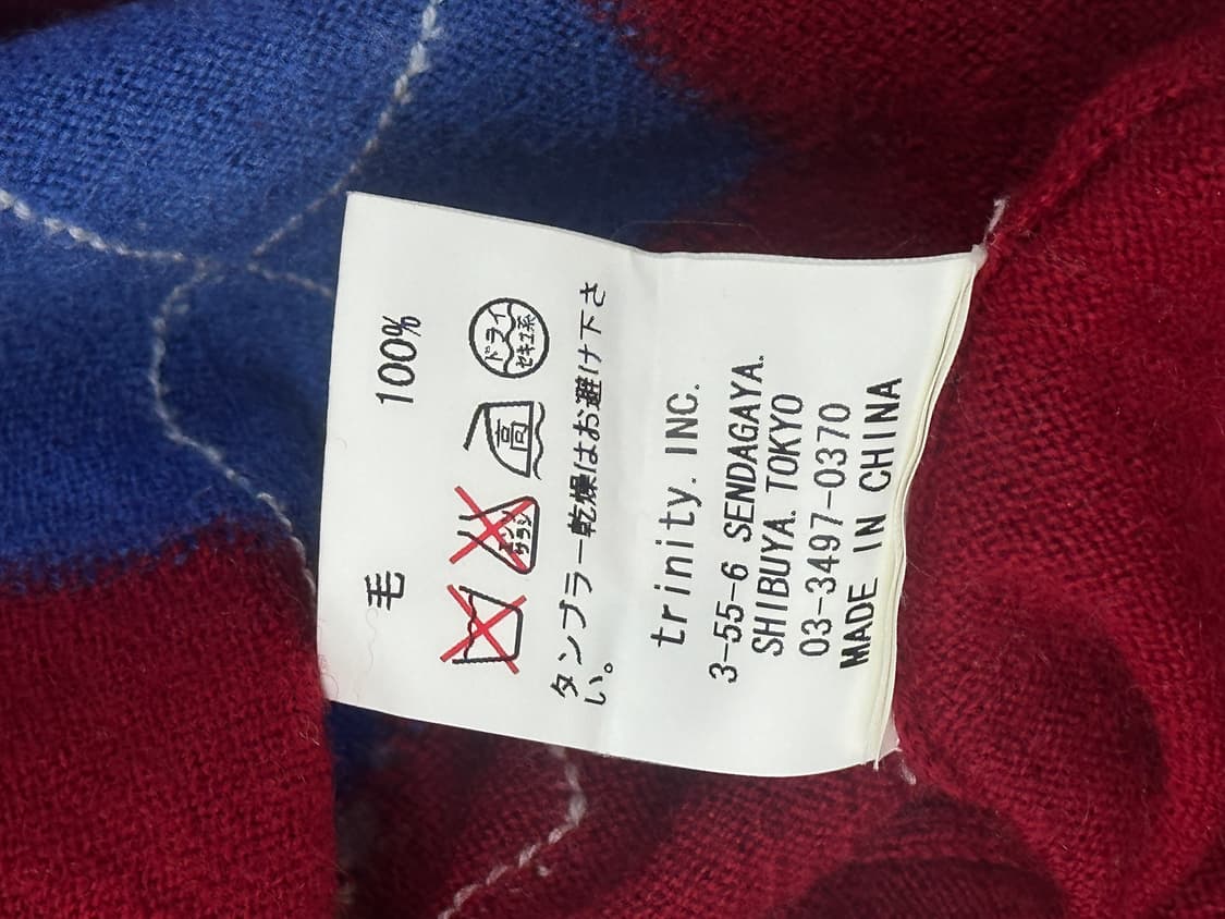 ♥️아가일 레드 체크 슬림 니트♥️ 고갸루 일본빈티지 러블리 상품이미지6