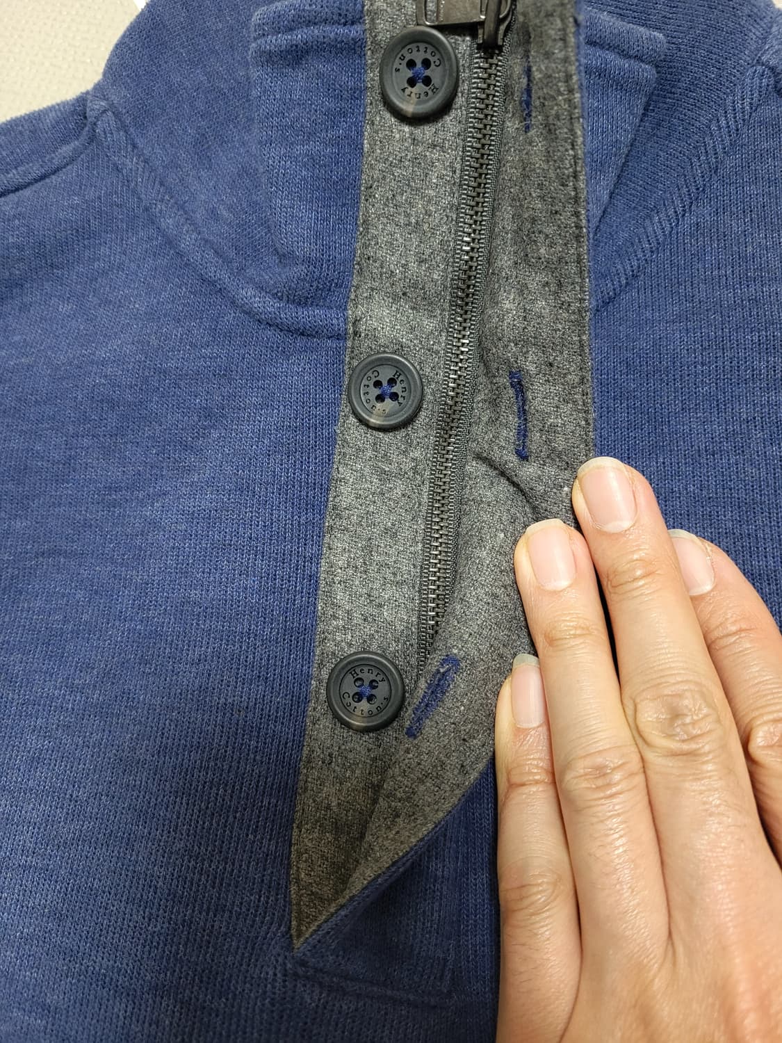 헨리코튼 울혼방 하프 지퍼버튼 업 티셔츠 95 상품이미지4