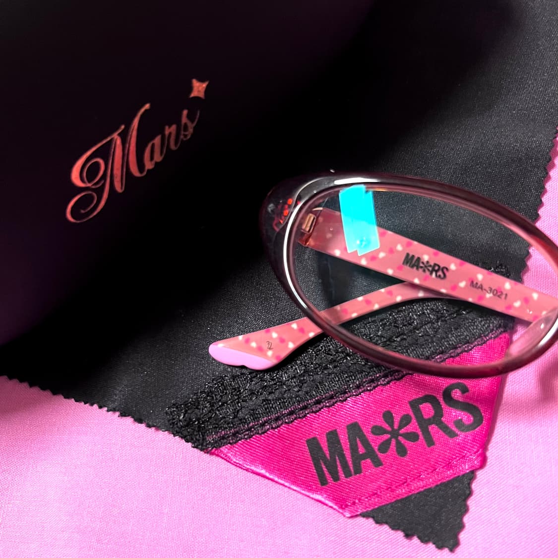MA*RS 마즈 오네갸루 핑크 하트 도트 안경 y2k 긱시크 MARS 상품이미지1
