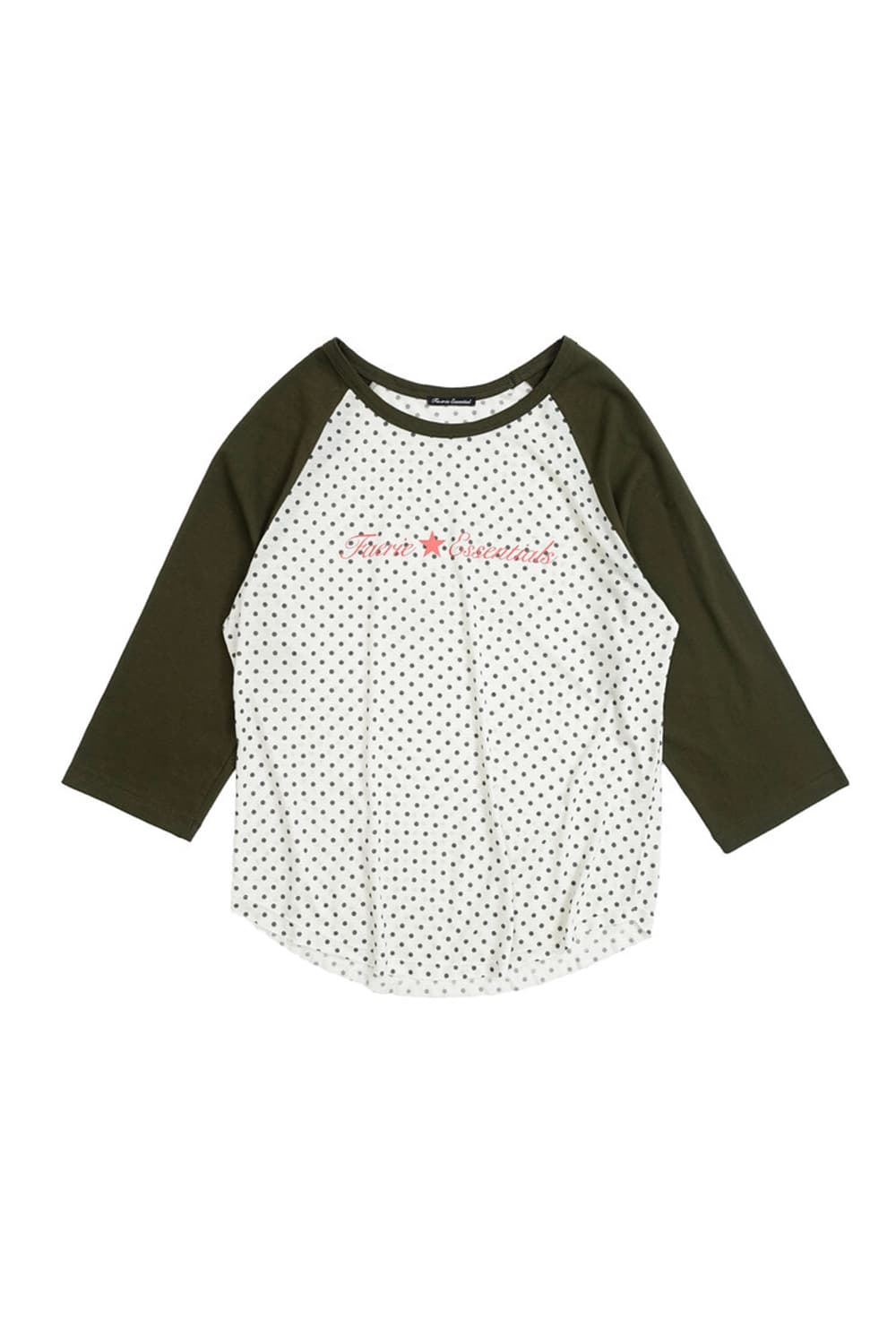 [F.E.E.S] dot raglan sleeve top (khaki) 상품이미지1