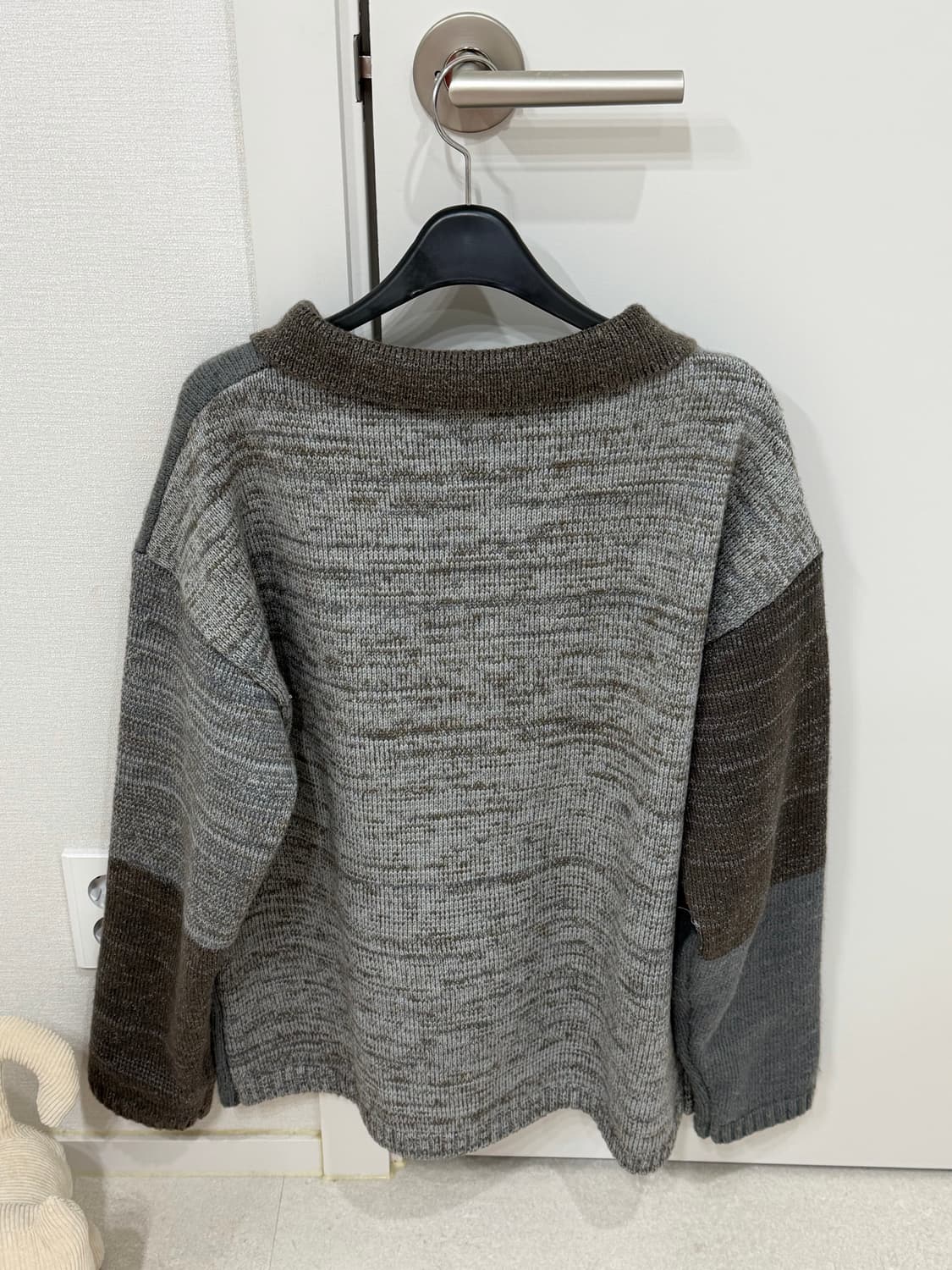 어스지구 MELANGE KNIT JACKET (CHARCOAL)  상품이미지4