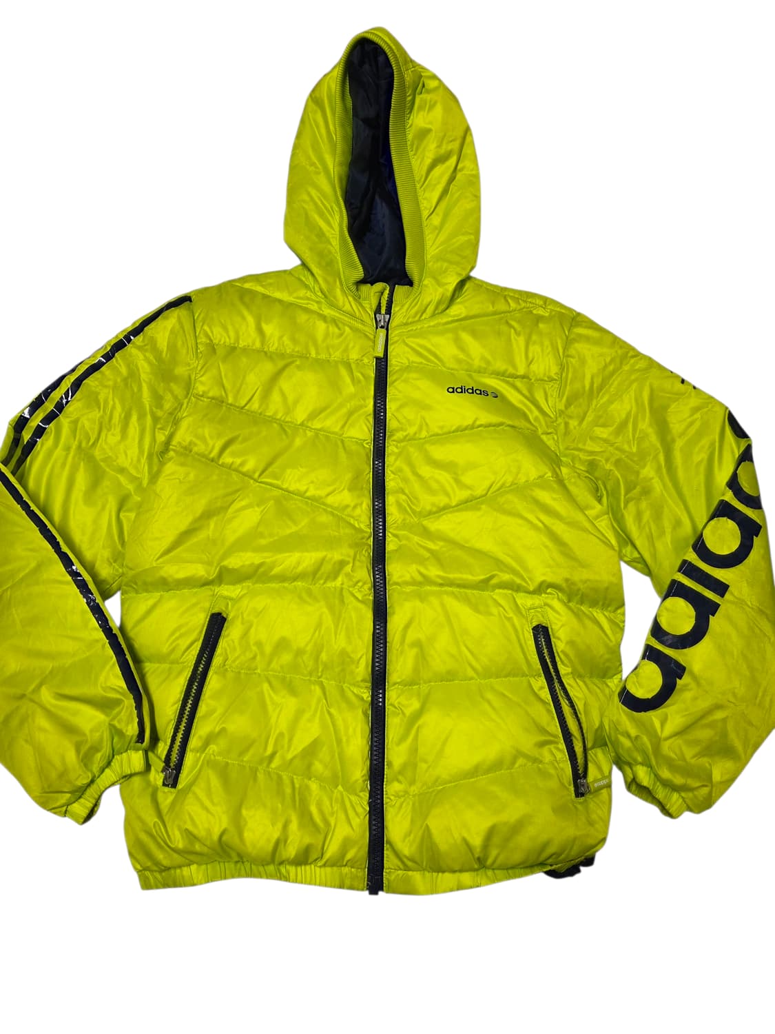 아디다스 네오 형광 후디패딩s 68/52 실측M 상품이미지1