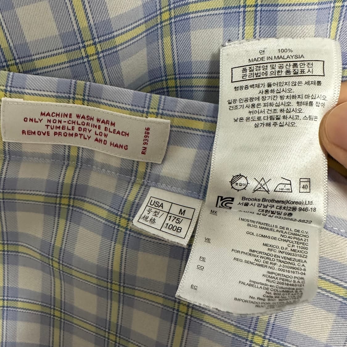 [XL]브룩스 브라더스 다운버튼 체크 셔츠 상품이미지5