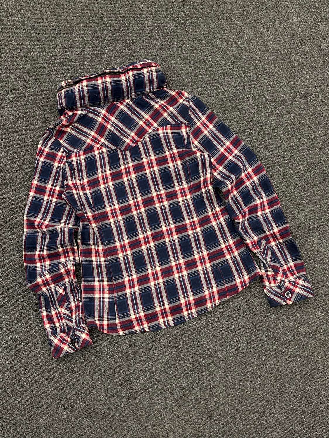 M)DigDeep 빈티지 여성 히든 후드 플란넬 셔츠 자켓 상품이미지6