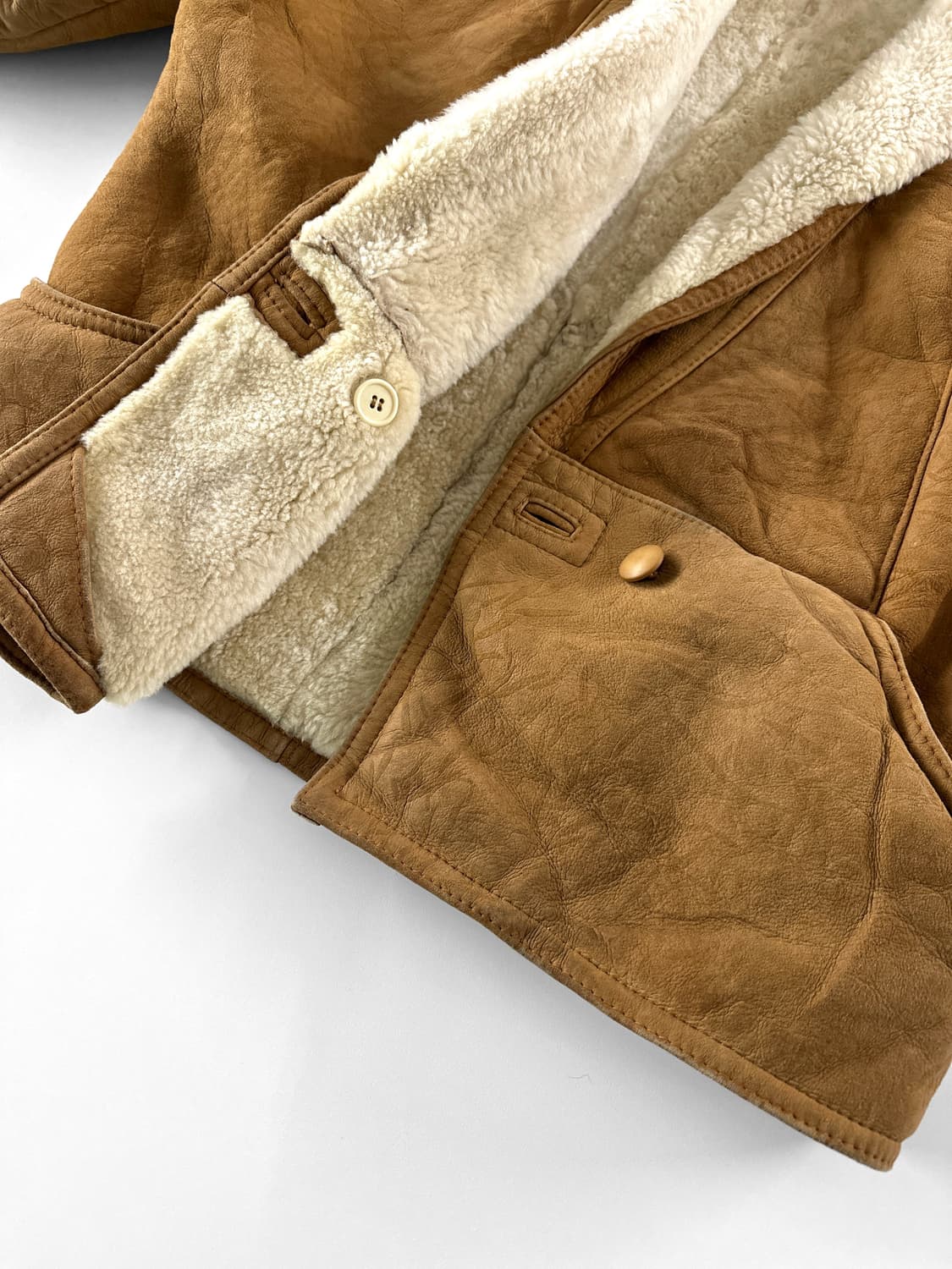 80~90s 빈티지 램스킨 시어링 무스탕 자켓 상품이미지9