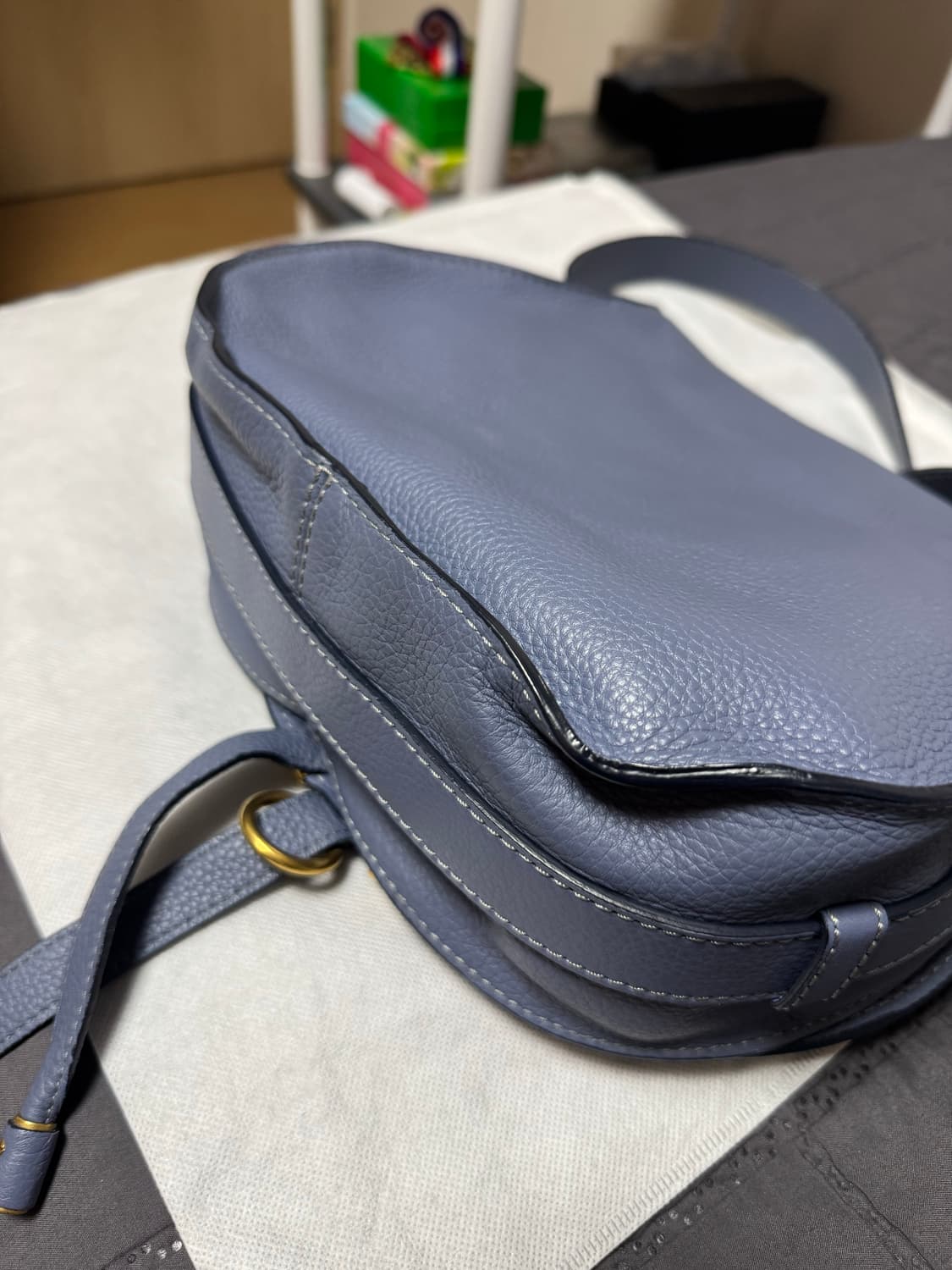 끌로에 마르씨 새들백 미디움 스카이블루 상품이미지4