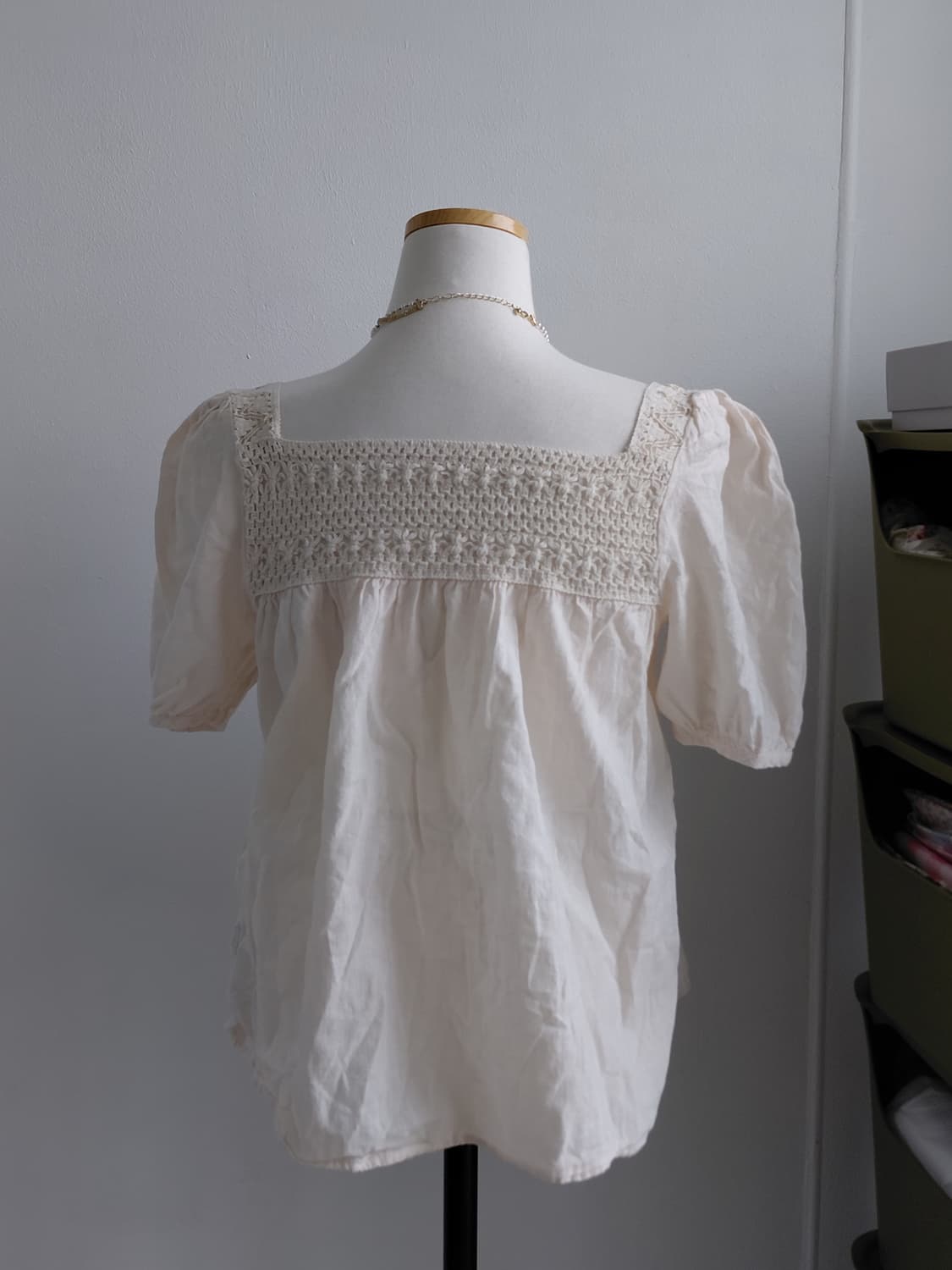 [빈티지] 세레니티룩 아이보리 스퀘어넥 블라우스 55사이즈 상품이미지2