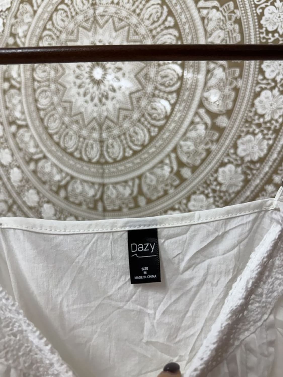 여성 프릴 레이스 디테일 롱 슬리브리스 상품이미지4