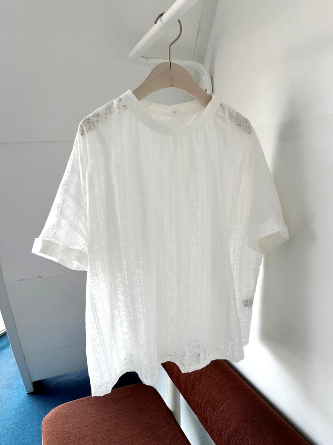 2way design stitch pattern H/S shirt 상품이미지2