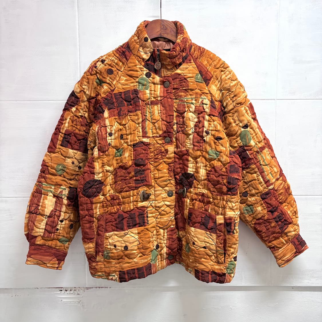 에스닉 괴짜 패턴 빈티지 퀼팅 점퍼  상품이미지1