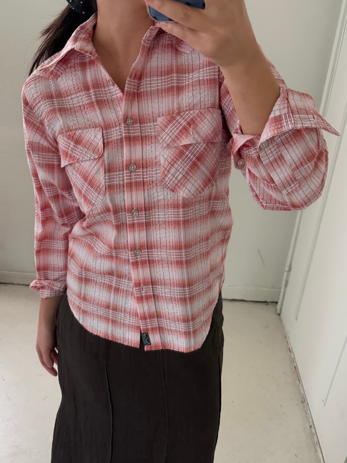 일본빈티지 체크 웨스턴 숏셔츠 상품이미지1