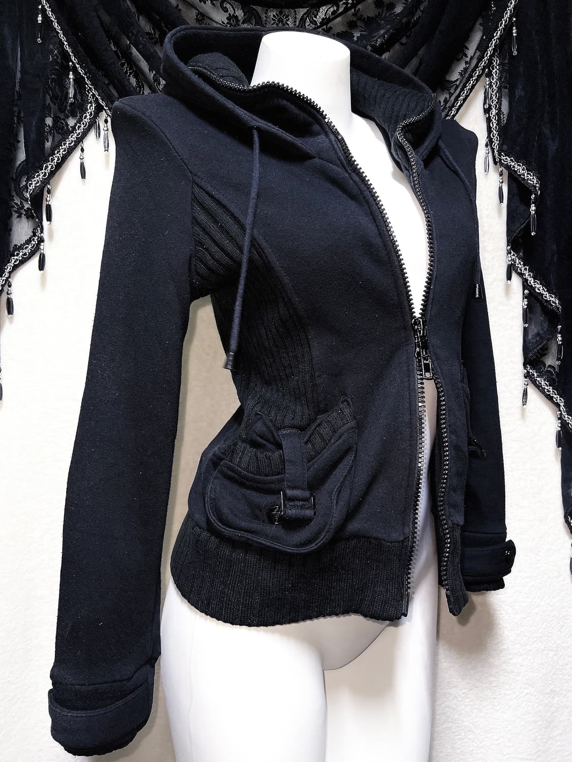 잉그니 하이넥 투웨이 후드집업 고스펑크 y2k 와투케 갸루 핀터 00s 상품이미지5