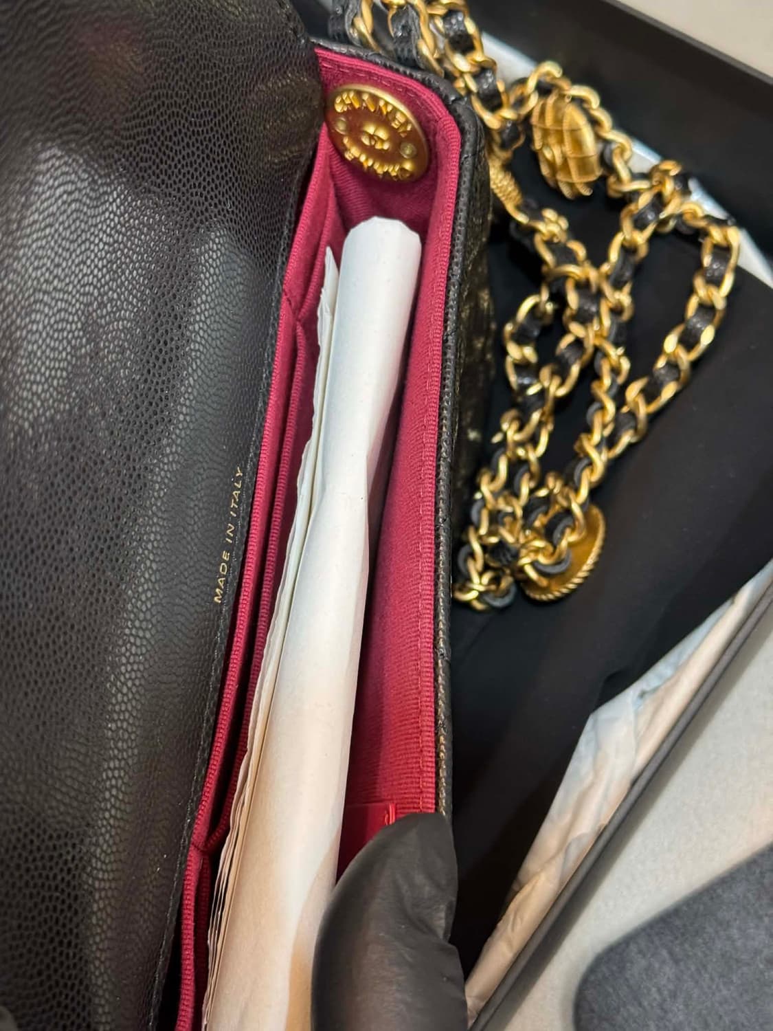 새상품급 샤넬 캐비어 골드 체인 숄더 크로스백   상품이미지4