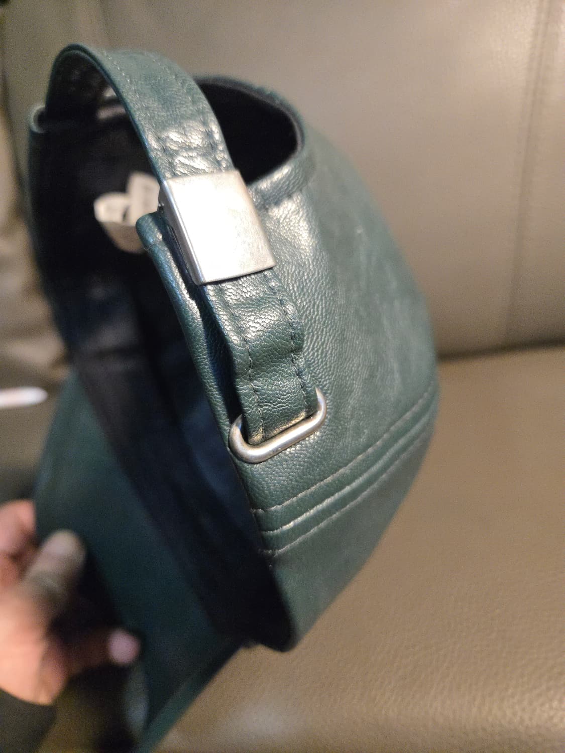 준지 청록색 레더 봍캡 상품이미지6