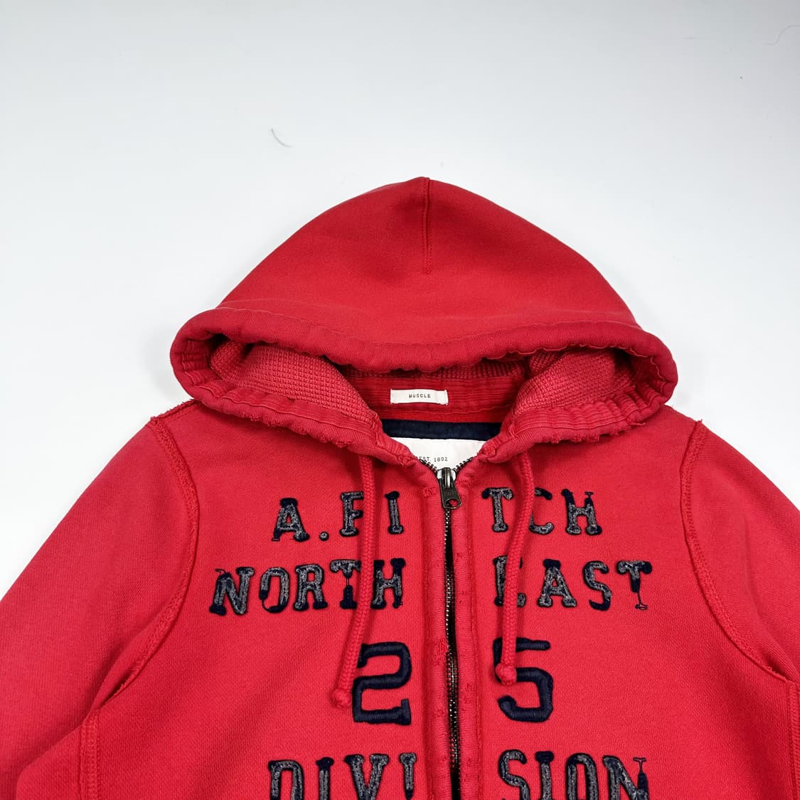 아베크롬비 og y2k 헤비코튼 후드집업 레드 M 상품이미지2