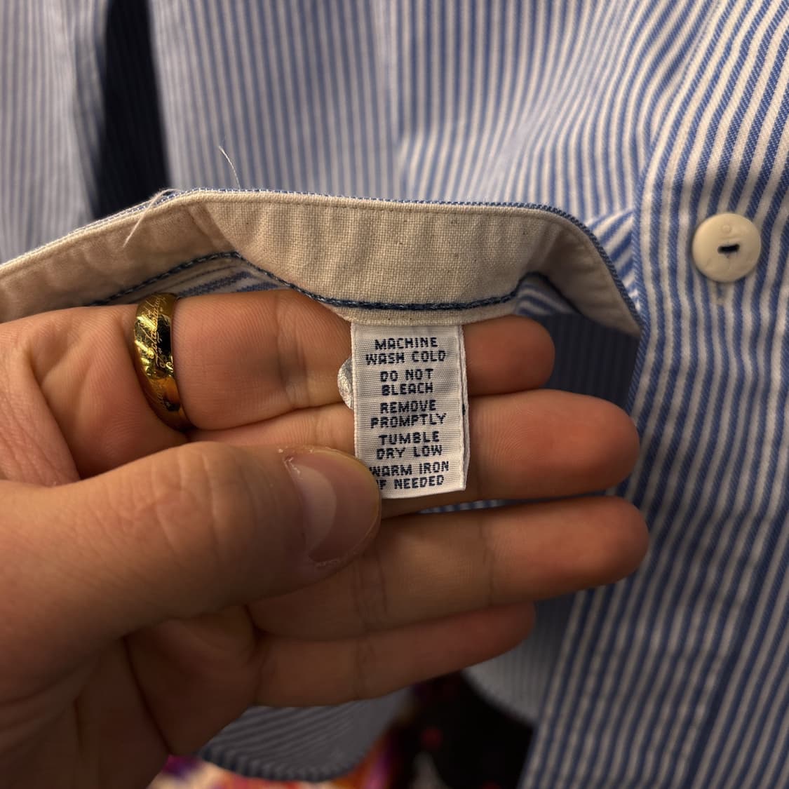 90s 폴로 랄프로렌 히코리 스트라이프 워크셔츠 캣아이 2포켓 N794 상품이미지7