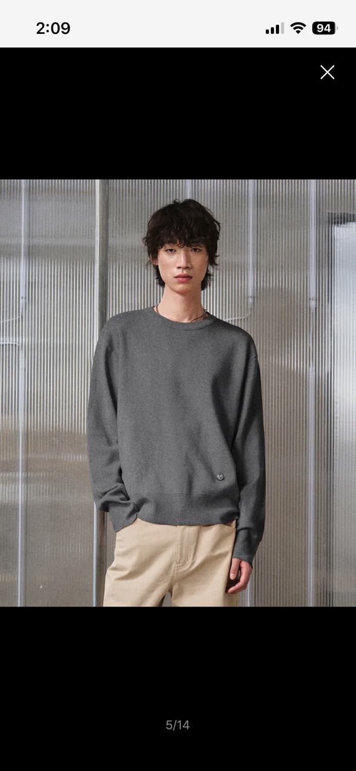 엘무드 풀오버 니트 블랙 그레이 48 상품이미지3