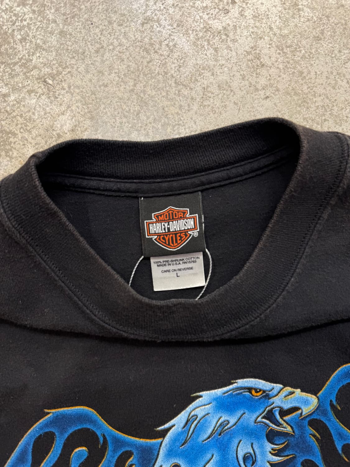 00s 할리데이비슨 블루플레임 호크 반팔티 상품이미지4