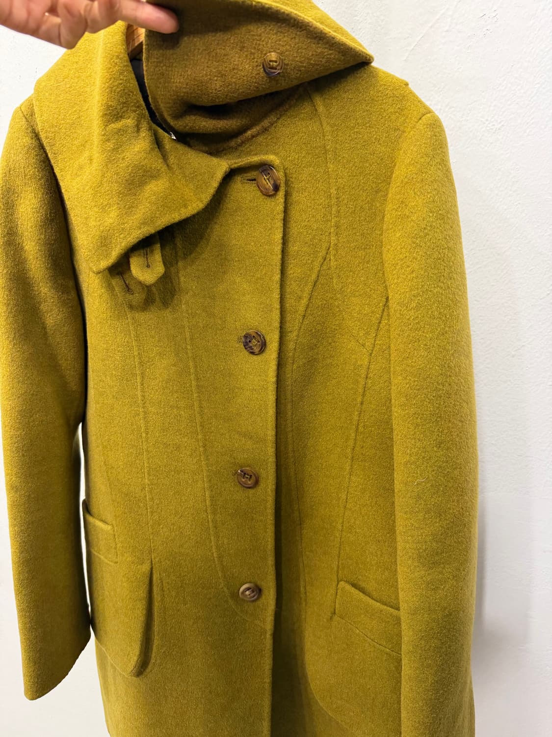 정품) SJ SJ 한섬 올리브색 모직 코트 55-66 상품이미지3