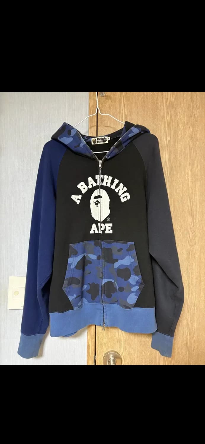 베이프 후드집업 컬러 카모 릴렉스드 핏 풀 집 후드 네이비 m 상품이미지1