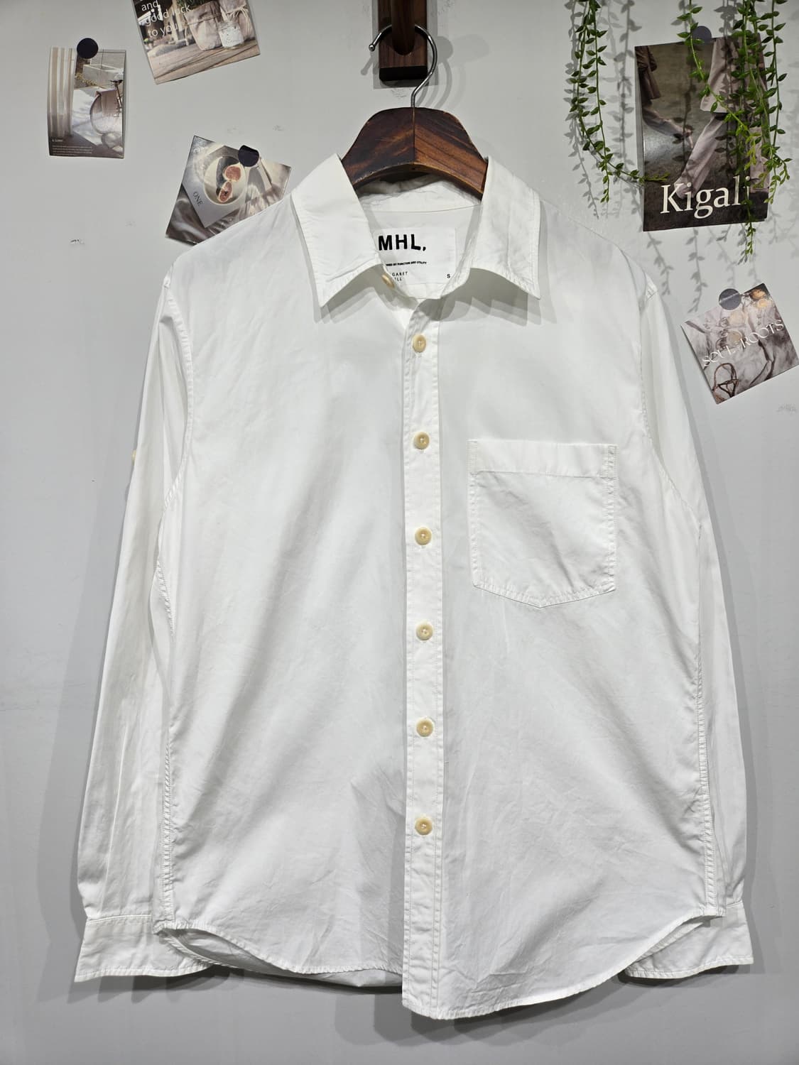 마가렛 호웰 화이트 롤업 긴팔 셔츠 상품이미지3