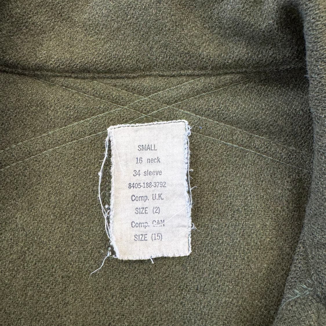 60s US Army 미군 OG-108 울 필드 셔츠 (M)   상품이미지6