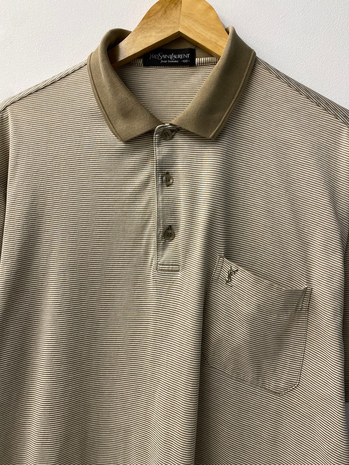 [100] 90s YSL 입생로랑 스트라이프 반팔 카라 티셔츠 상품이미지3