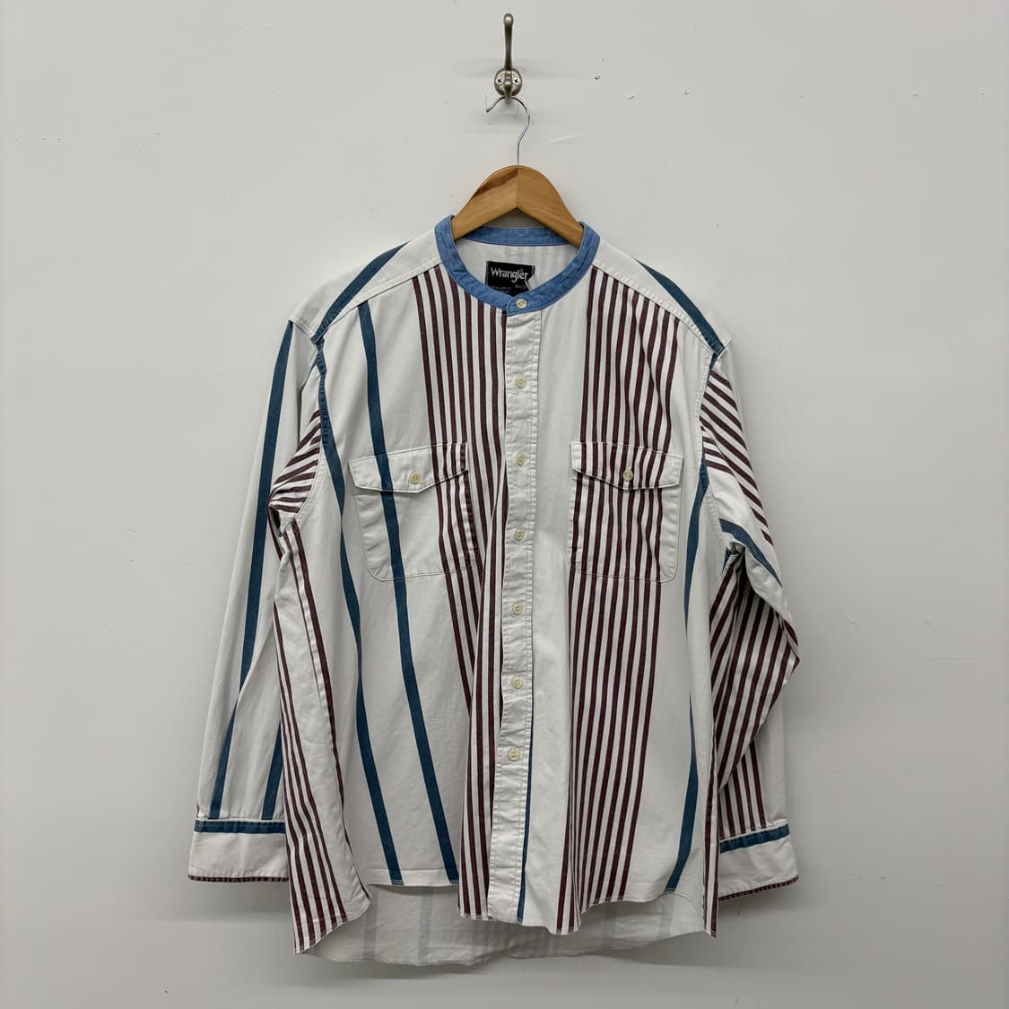 랭글러 스트라이프 헨리넥 셔츠 남성 XL 상품이미지1